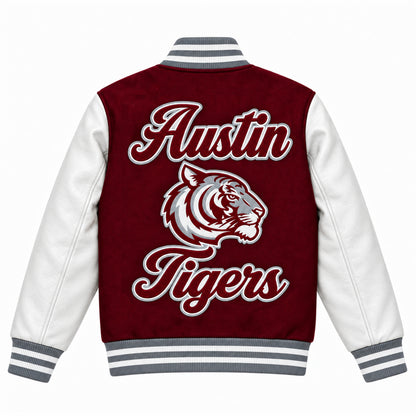 AUSTIN LETTERMEN JACKET (BURGUNDY)