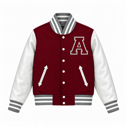 AUSTIN LETTERMEN JACKET (BURGUNDY)