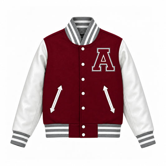 AUSTIN LETTERMEN JACKET (BURGUNDY)