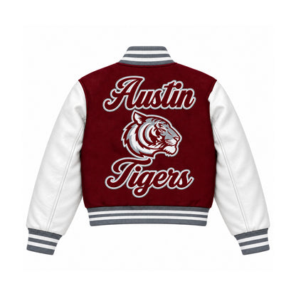 AUSTIN LETTERMEN JACKET (BURGUNDY)