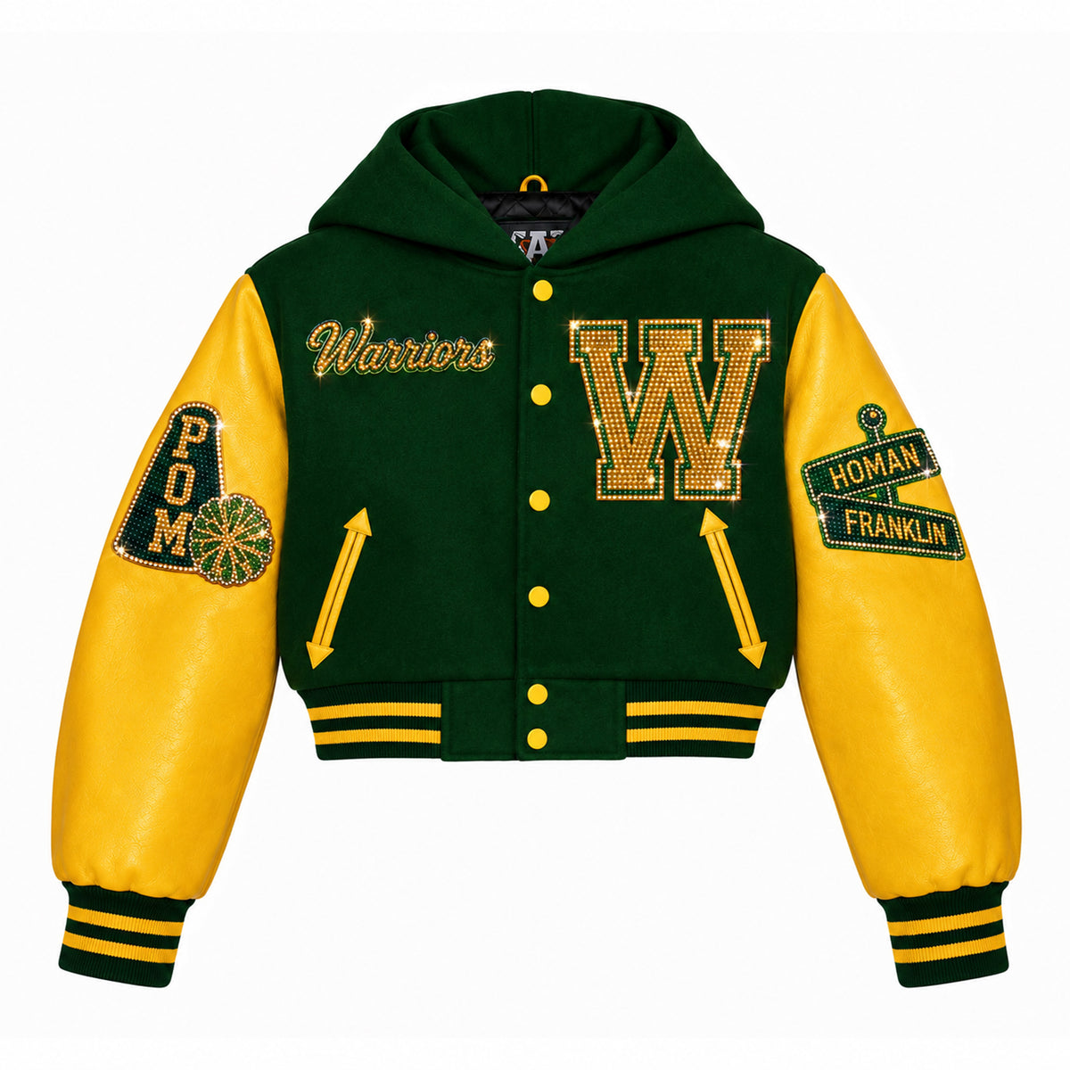 WESTINGHOUSE JACKET W/ZIP HOOD & RHINESTONES